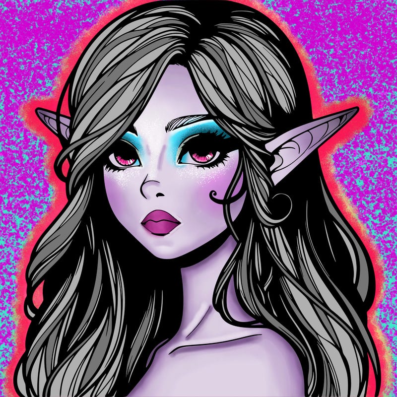 elf girl realistic dark fantasy