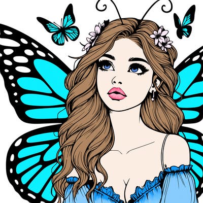 butterfly fairy realistic girl