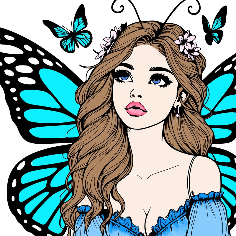 butterfly fairy realistic girl