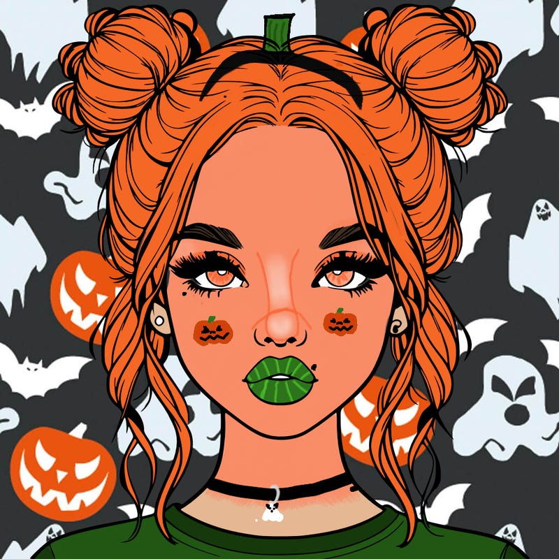 realistic girl with two buns in hair and lips