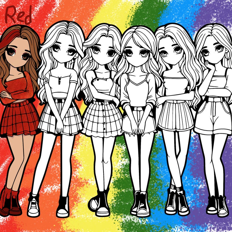 a group of girls realistic