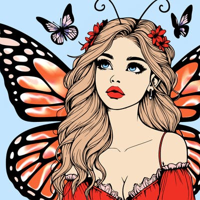 butterfly fairy realistic girl