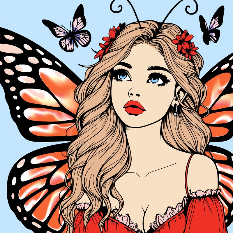 butterfly fairy realistic girl
