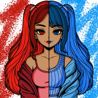 realistic girl split