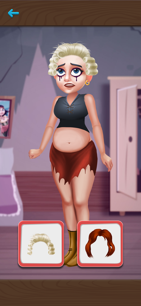 Save The Pirate! Help! Escape! - A choice puzzle screen in Save The Pirate game where a character chooses between two different hairstyles