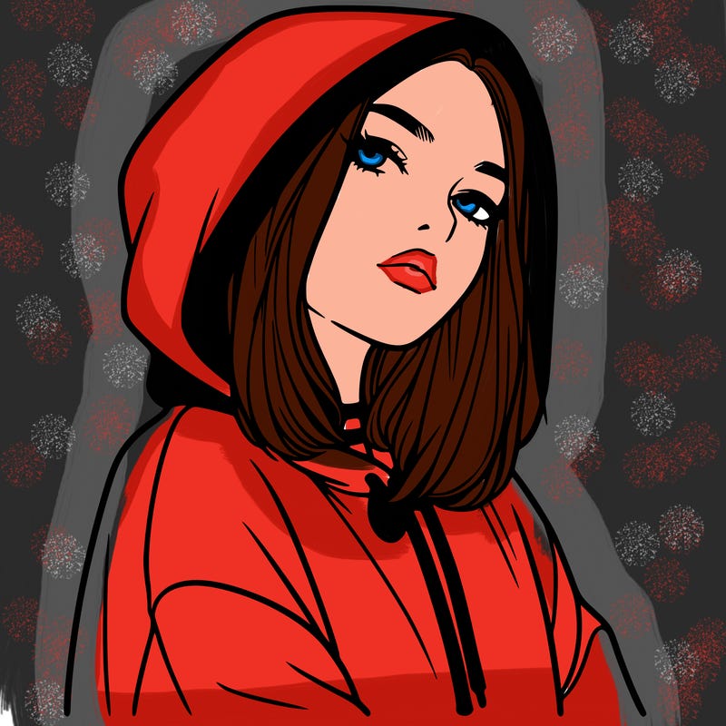 a realistic girl in a hoodie