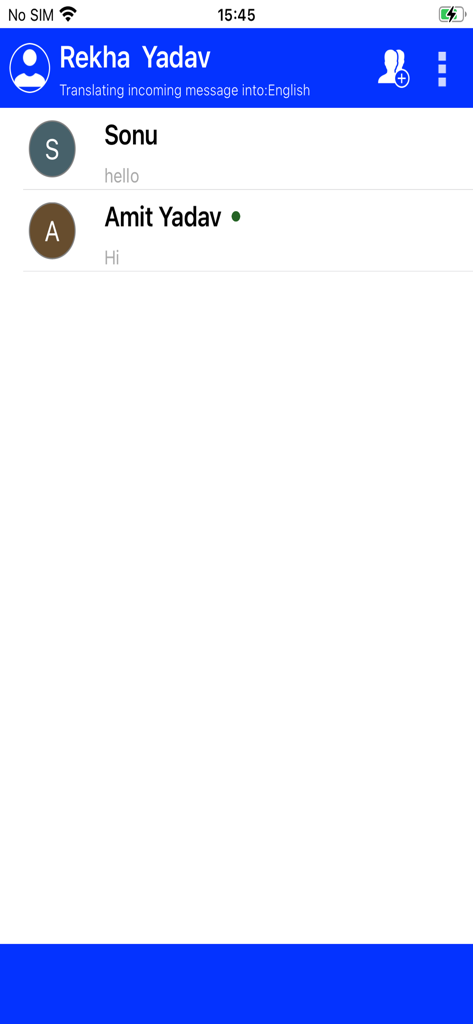 Chat Translator - Chat Translator app interface showing a list of messages translated into English.