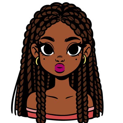 black girl with braids