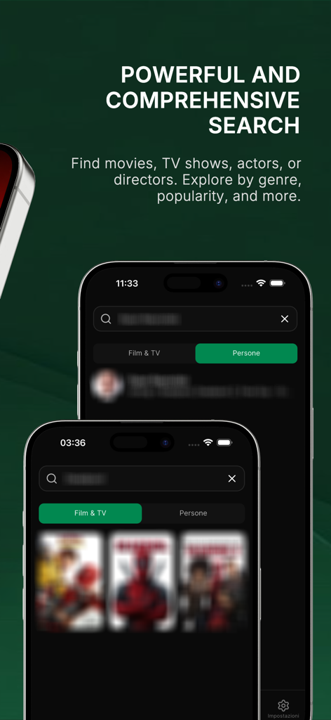 Streaming Community - Powerful search interface of the Streaming Community app showing movie and actor results