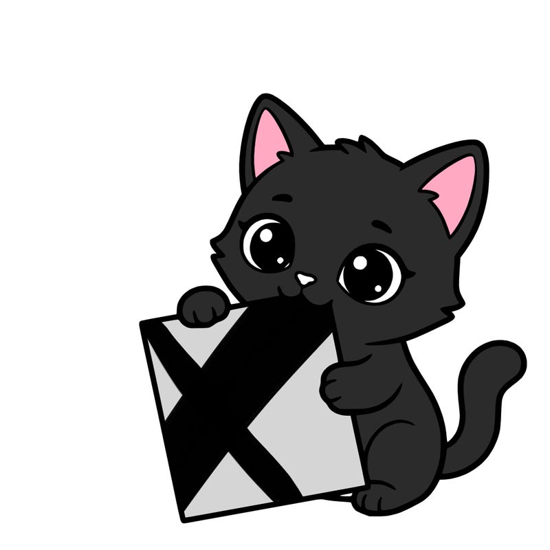 a small cat with a blank sheet of paper in its hand. the cat is sooooooo cute!