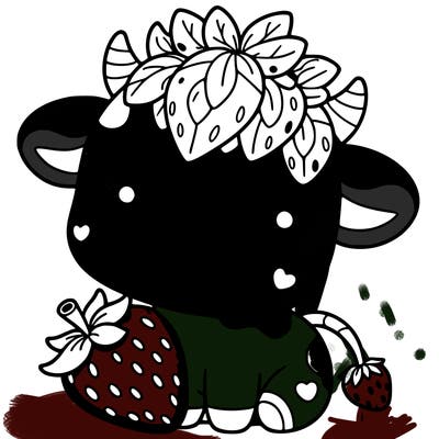 cute strawberry cow