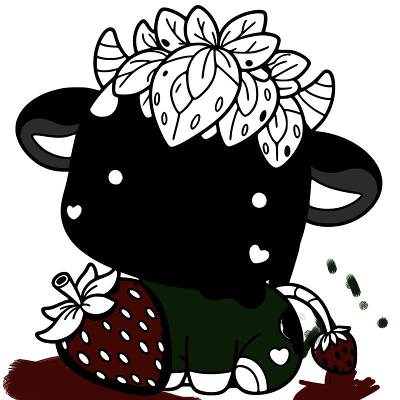 cute strawberry cow