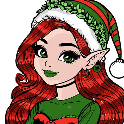christmas girl elf realistic