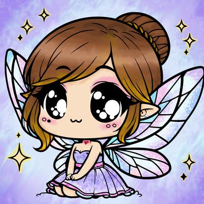 cute chibi girl fairy