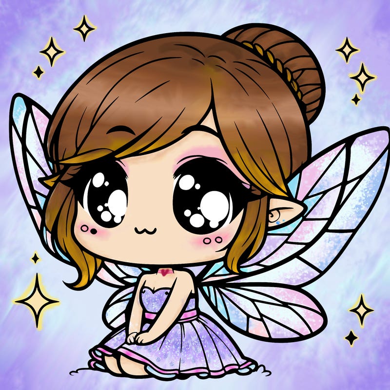 cute chibi girl fairy