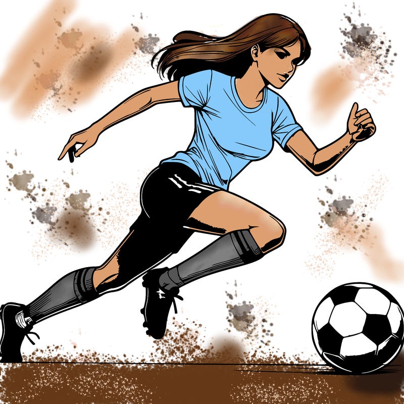 realistic woman playing soccer