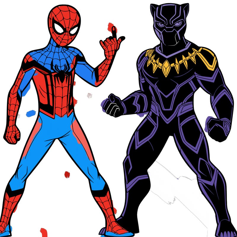 spectacular spider-man  and black panther