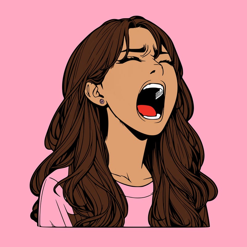 screaming realistic, girl