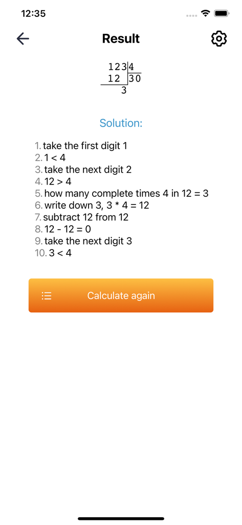 Column division method - Education App | MWM