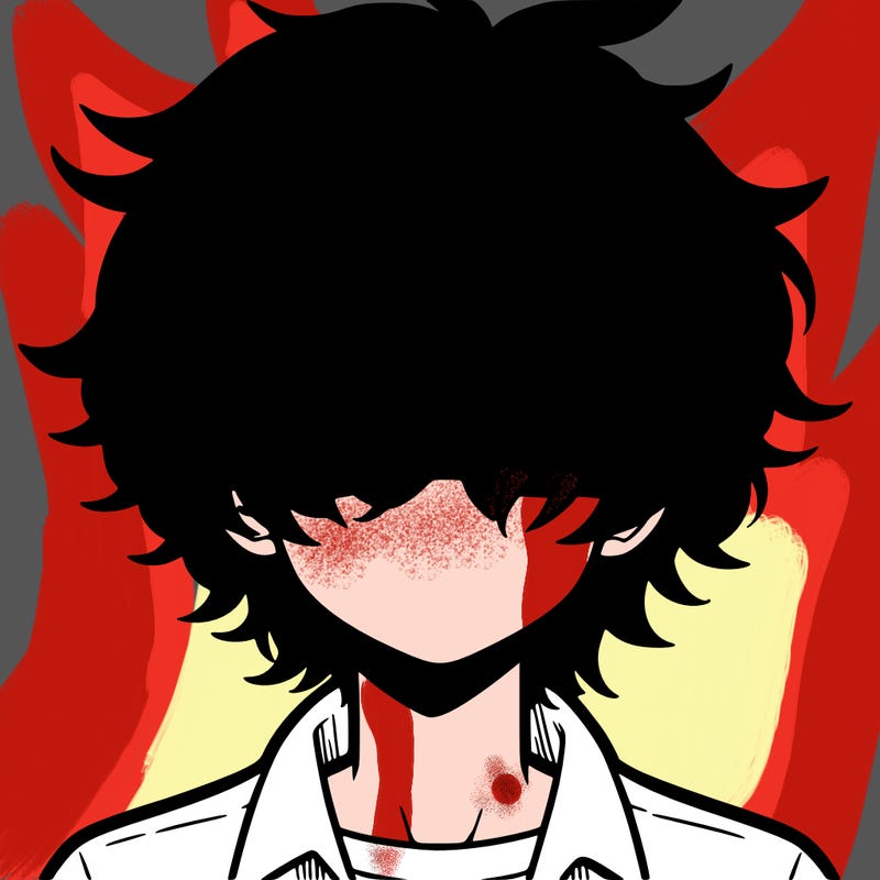 manga boy fluffy hair covering his eyes