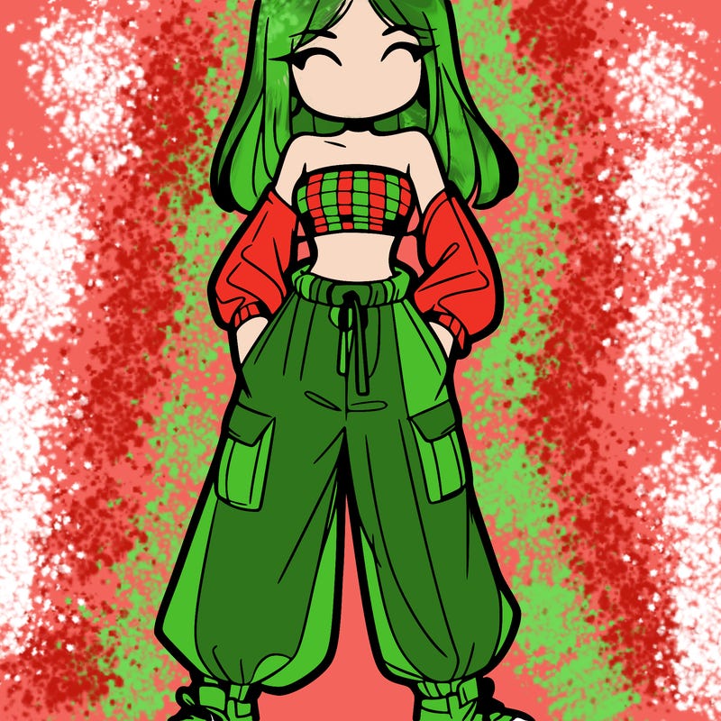 girl with crop top and baggy pants