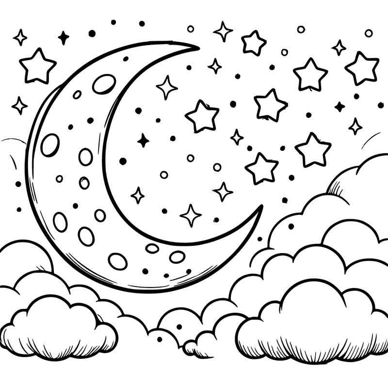 moon with stars realistic