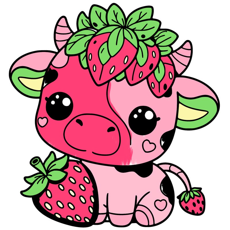 cute strawberry cow