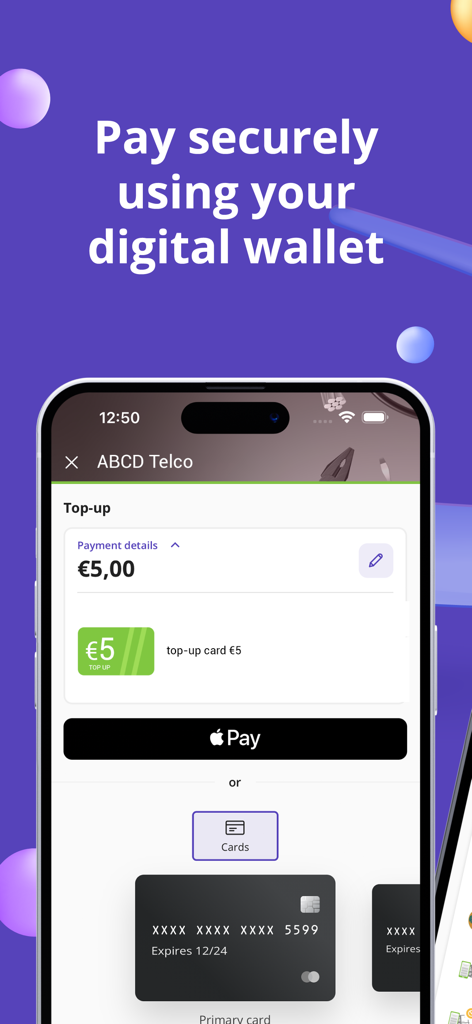 JCCsmart - Secure digital wallet and Apple Pay payment screen in the JCCsmart app