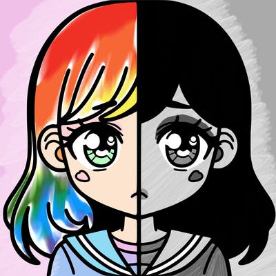 a split of a girl
