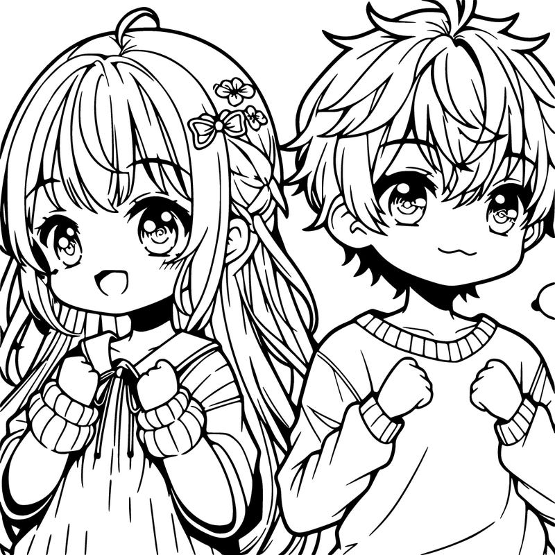 cute anime siblings