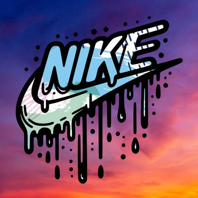 dripping nike logo