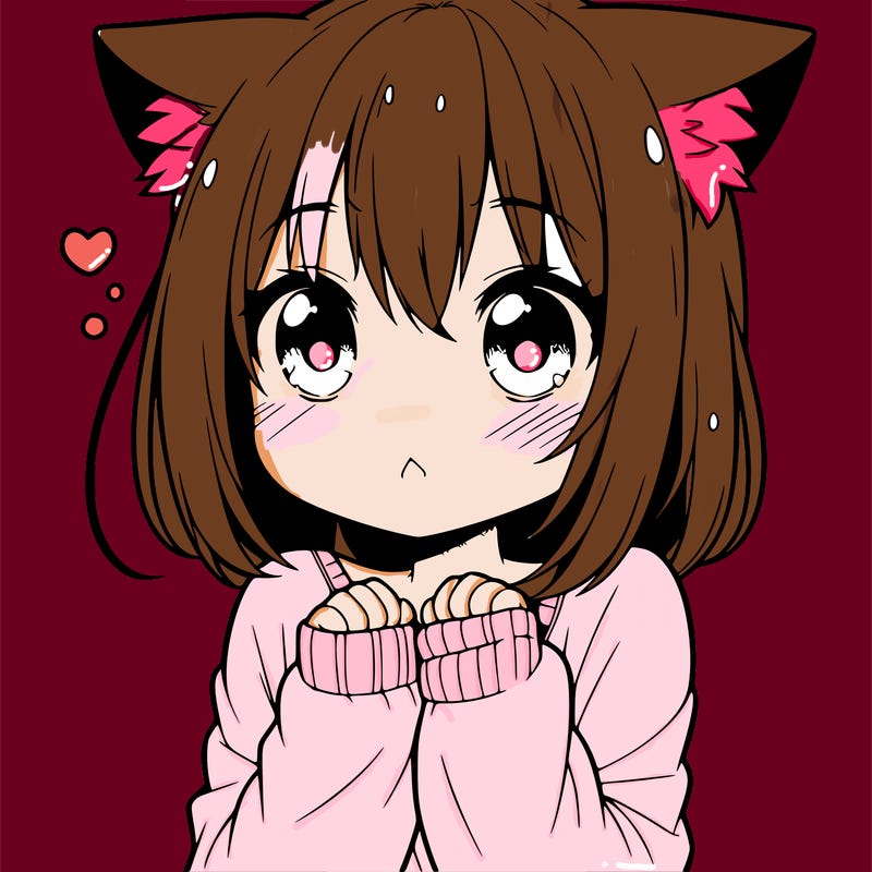 shy anime catgirl