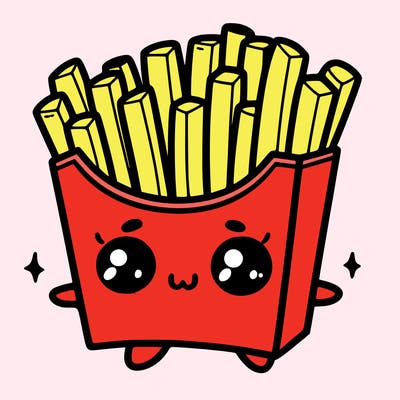 a cute. french fries