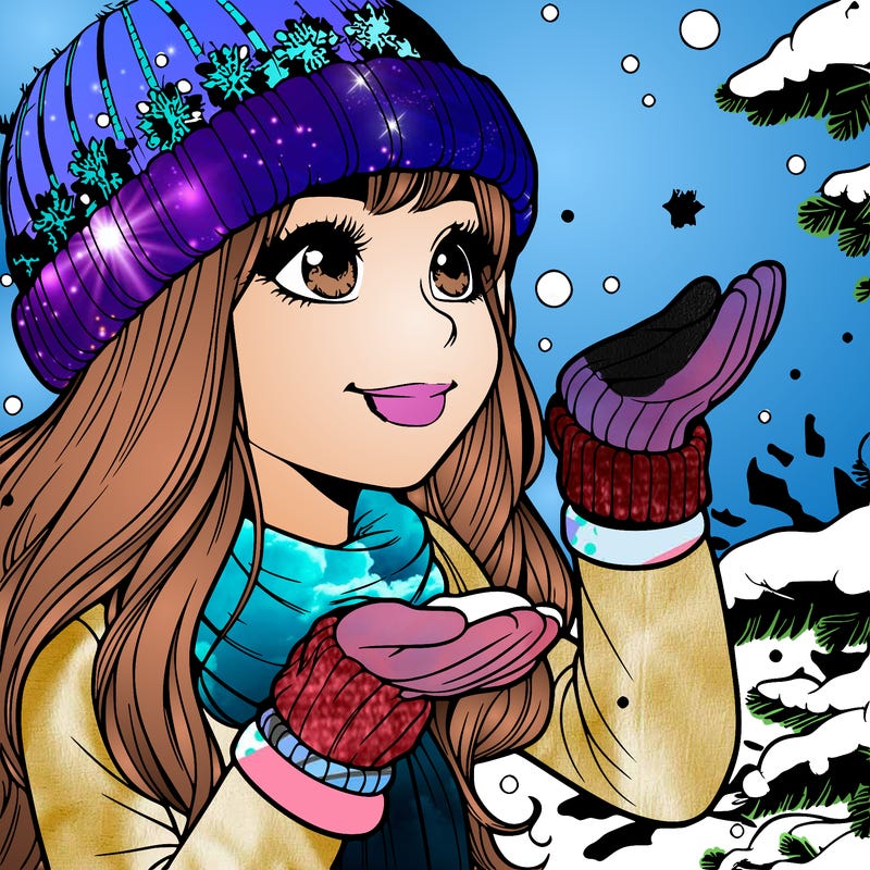 pretty girl seeing snow