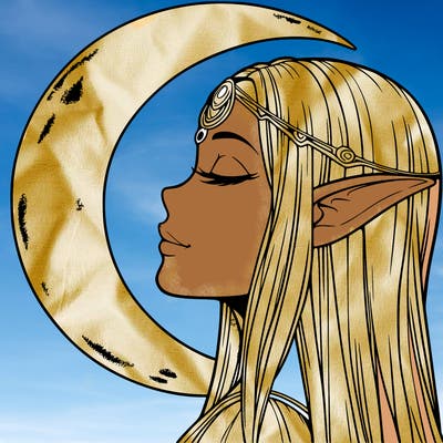 a realistic moon elf