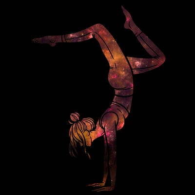 a woman doing a handstand