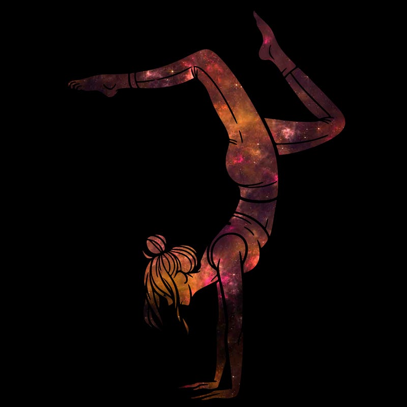 a woman doing a handstand