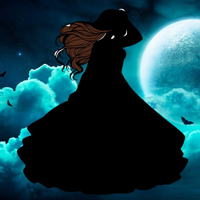 realistic woman with dress flowing in the wind