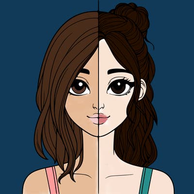 realistic girl split