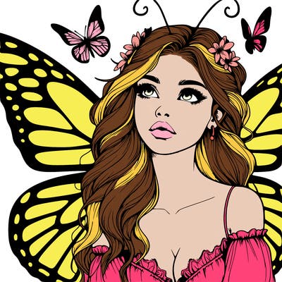 butterfly fairy realistic girl