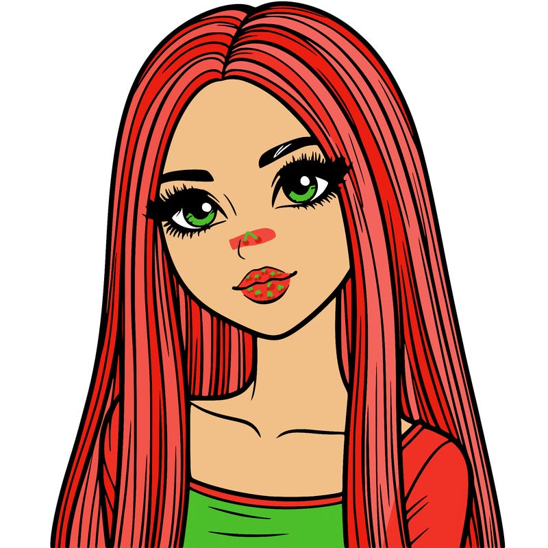 realistic girl with straight and long hair