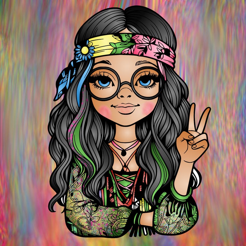hippie girl realistic