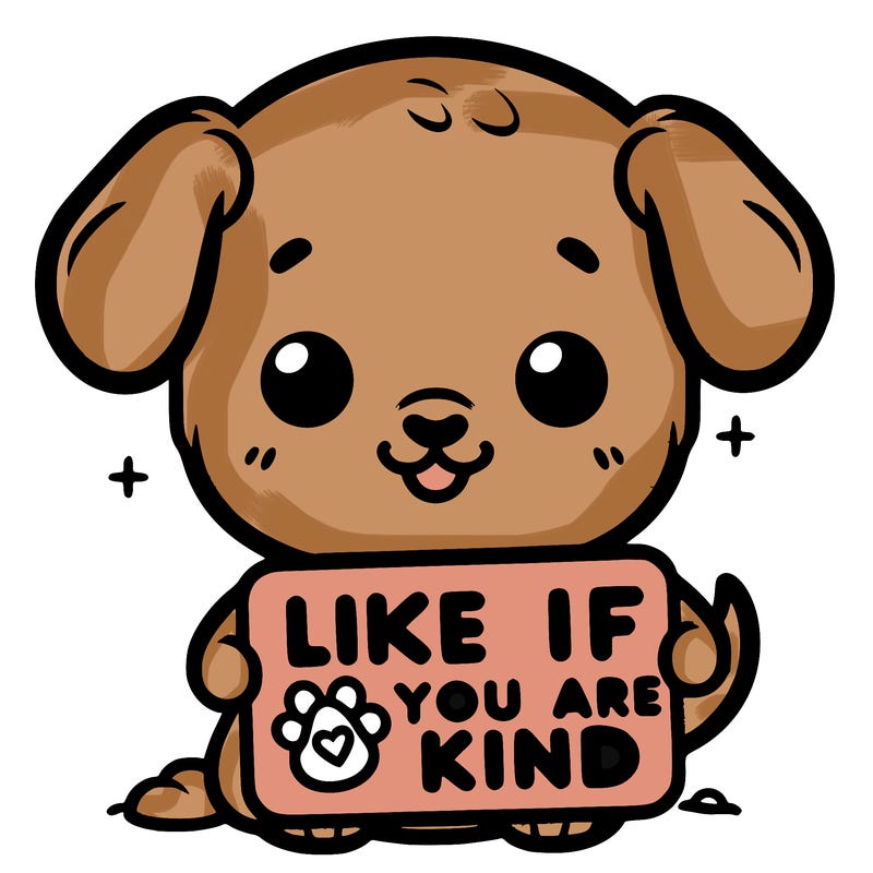 make a sign that says like if you are kind with a cute little dog