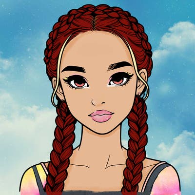 realistic girl with braids