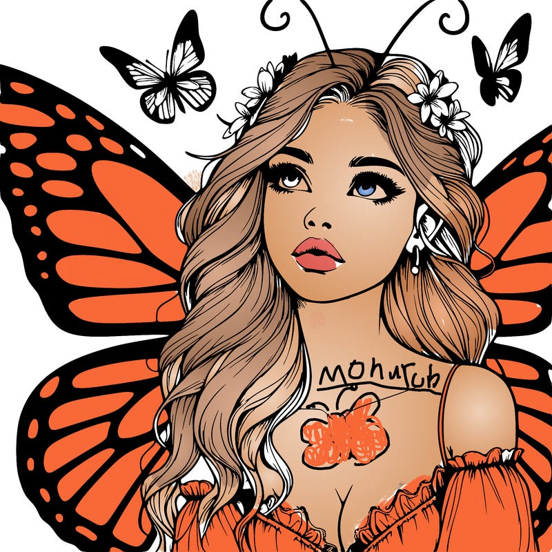 butterfly fairy realistic girl