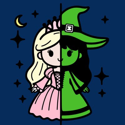split princess and witch