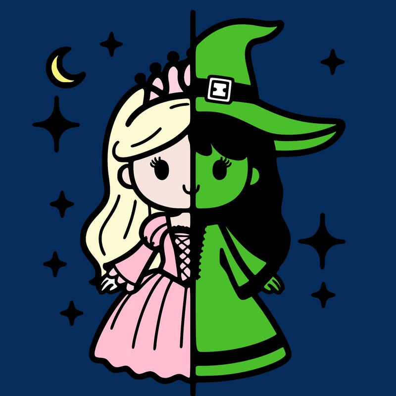 split princess and witch