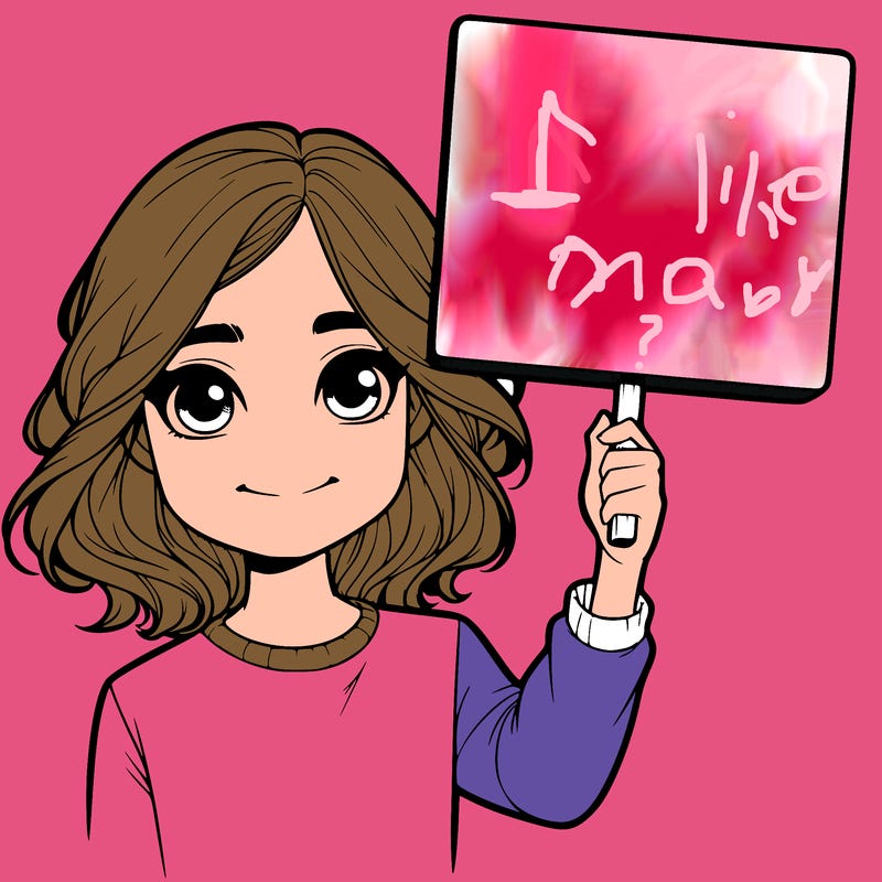 realistic girl holding up a sign