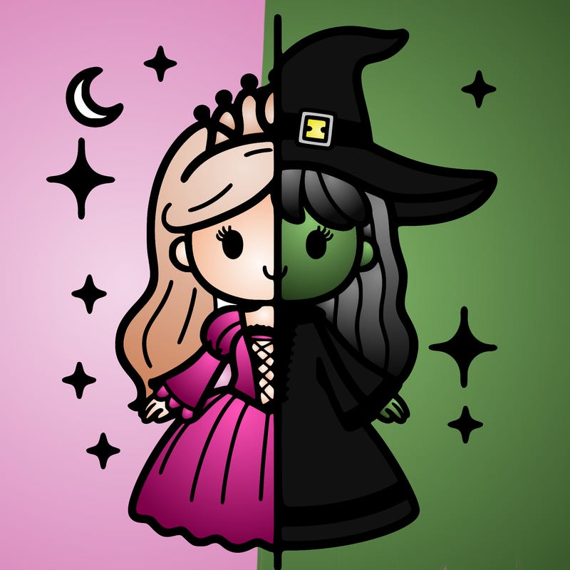 split princess and witch