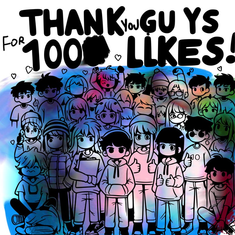 thank you guys for 100 likes